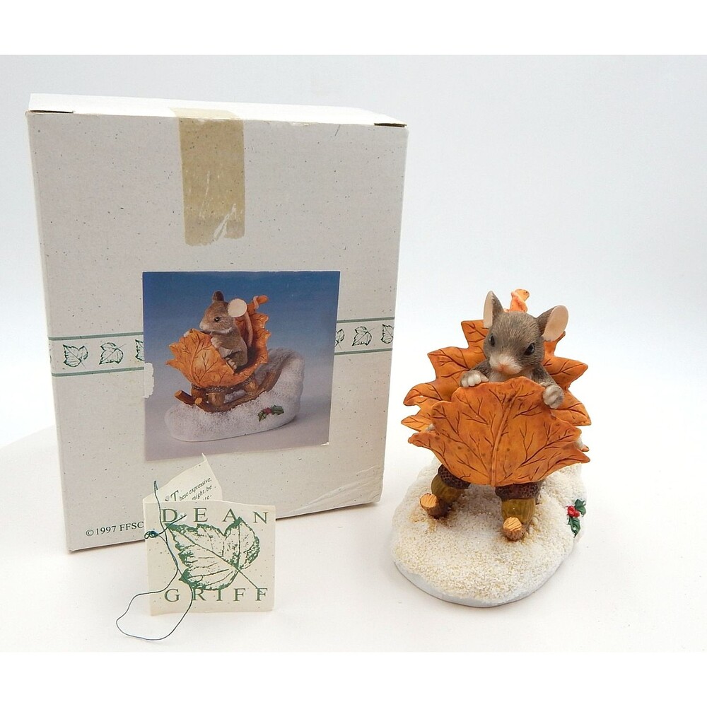 Charming Tails A One Mouse Open Sleigh-GCC Figure 98-195 Fitz Floyd Vtg 1997